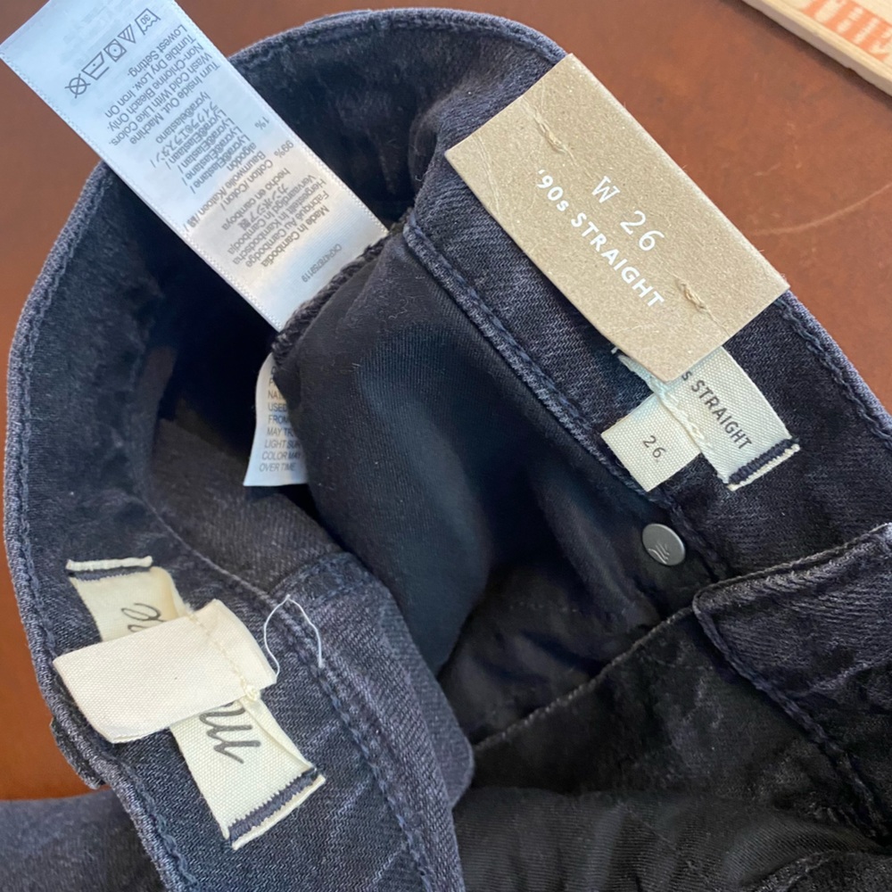 NWT Madewell Limited-Edition‎ Drop: The Studded '90s Straight Jean size 26 black - Picture 5 of 10